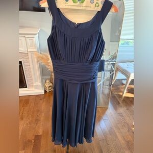 B2 by David’s Bridal Blue Pleated Ruched Cocktail dress